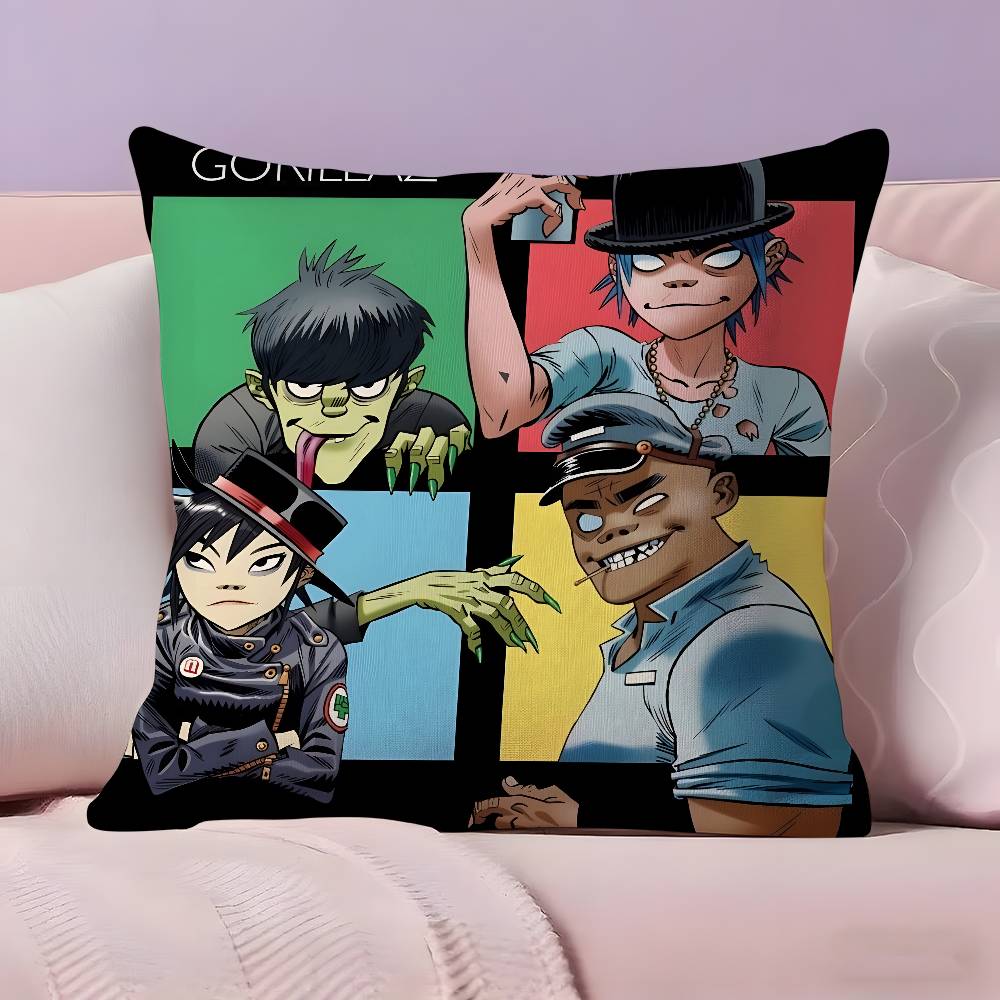 Music Prints G-Gorillaz Pillow Case Pillowcase Ultra Soft Skin Friendly Fabric Cloud Like Comfort & Concealed Zipper