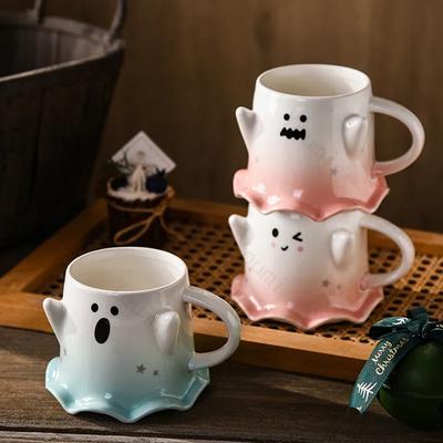 Cute Halloween Ceramic Mugs Home Breakfast Oat Milk Cups Exquisite Office Coffee Cup Gifts for Good Friends' Birthday