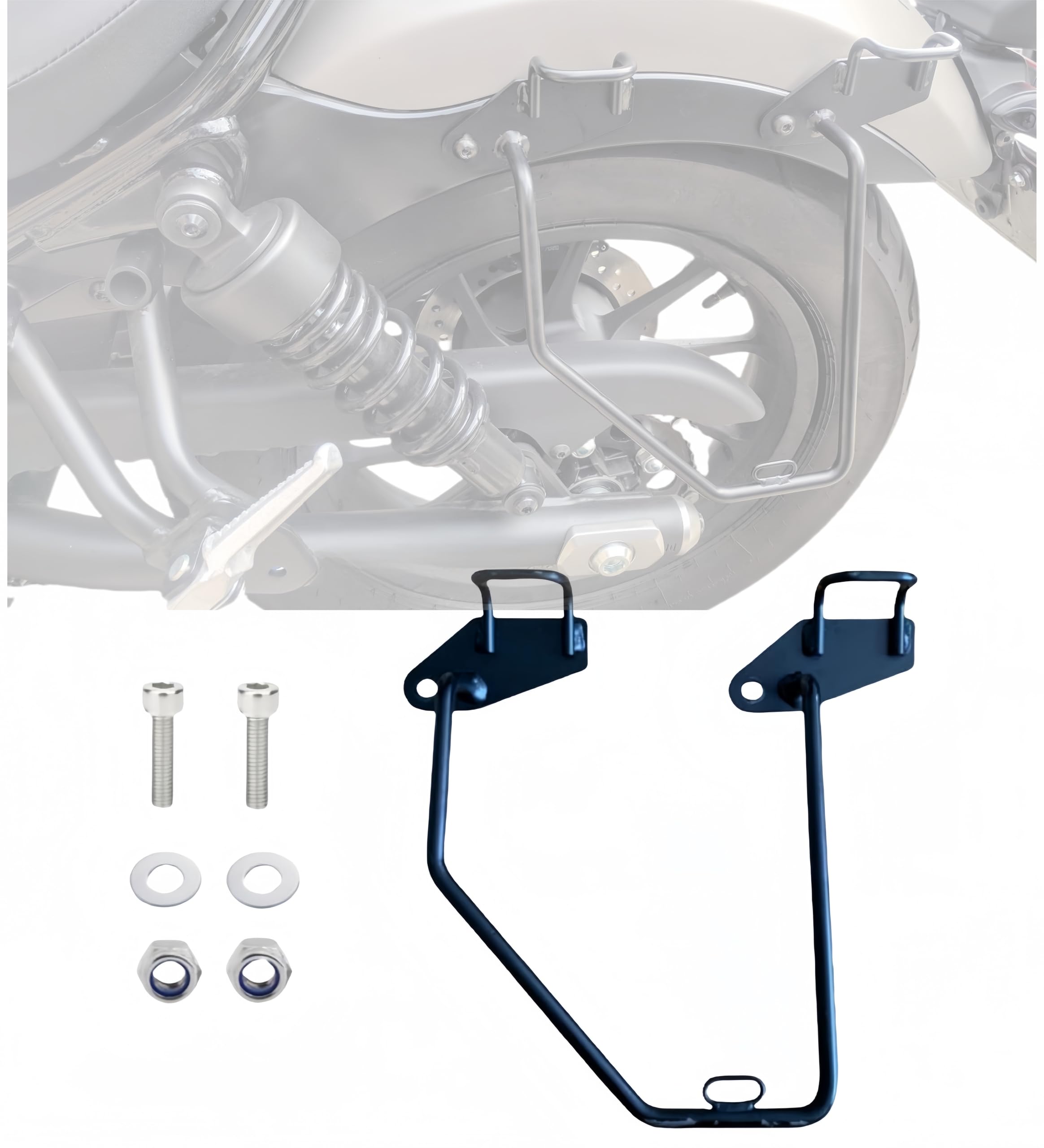 

Side Bag Support for Reble Motorcycle Saddlebag Support for Reble Easy Includes Fixing Screws Left Side 250/500, 250/500 (2020/2021/2022/2023). чёрный