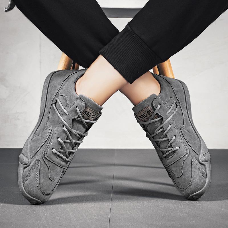 Shoes for Men Casual Sneaker Leather Non Slip Luxury Shoes Motorcycle Men Short Boots Comfortable Moccasins