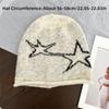 Fashion Star Patterned Beanie Cap Edge Curl Soft Brimless Skull Cap Ear Protection Elastic Slouchy Hat