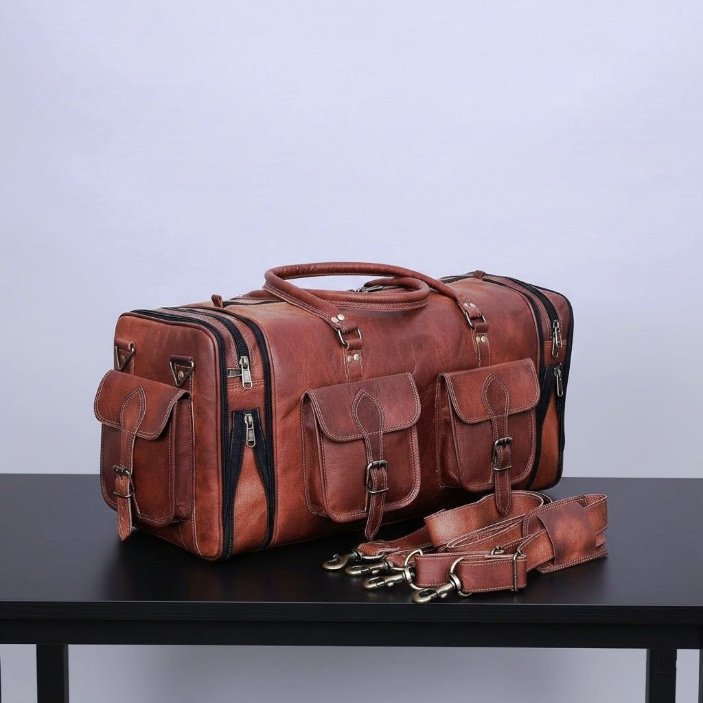 30"Herren-Reisetasche aus echtem Leder, für Fitnessstudio, Wochenende, Nacht, große Vintage-Reisetasche