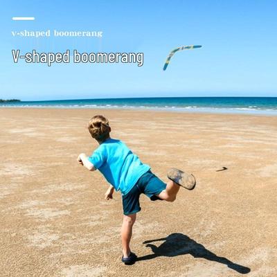 V-Shaped Wooden Boomerang: Educational Flying Disc for Kids & Adults - Outdoor Decompression Sport Toy.