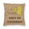 Colombia Cafe Coffee Burlap Jute Coffee Sack Pillowcase Polyester Linen Velvet Printed Decor Throw Pillow Case Bed Cushion Cover