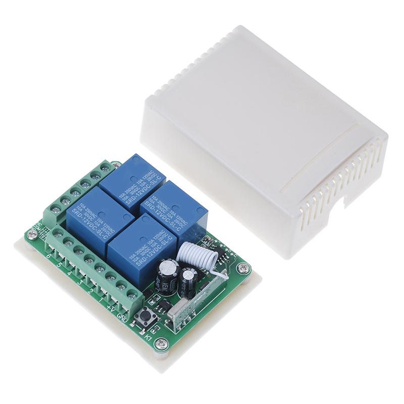 Dc12v 10a Relay 4 Channel Wireless RF Remote Control switch transmisor receptor Dc12v 10a Relay 4 Channel Wireless RF Remote Control switch transmisor receptor