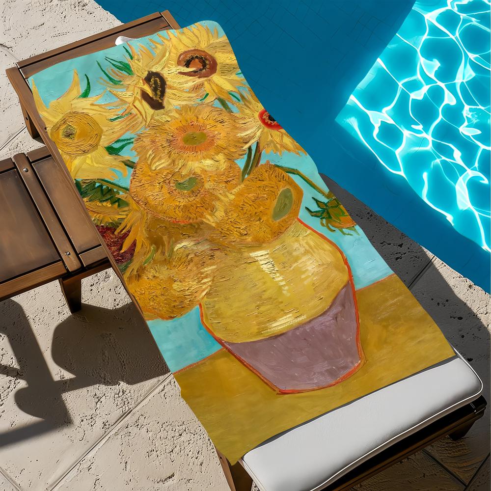 

V-van art Towel Beach Quick Dry Soft G-Gogh Pool Towels Gift for Travel Gym Shower Camping sports W40*H60(CM)