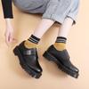 1 Thick-soled low-top small leather shoes buckle women's leather leisure students