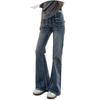 High Waist Retro Blue Micro-Flare Bell Bottom Jeans for Women - Slim Fit Trumpet Pants for Spring and Autumn