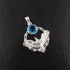 Swiss Blue Topaz Gemstone 925 Sterling Silver Jewelry Handcrafted Pendant 1.43" CP-38-8