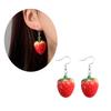 Fashion Strawberry Pendant Necklace Earring Sweet Clavicle Chain Simple Choker 3D Fruit Dangle Earring Statement Jewelry