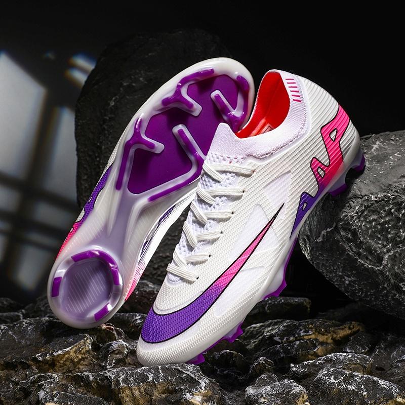 New Men Football Boots Ultralight Grass Sneakers Cleats Breathable Soccer Shoes Match Indoor Long Spikes Training Drop Shipping