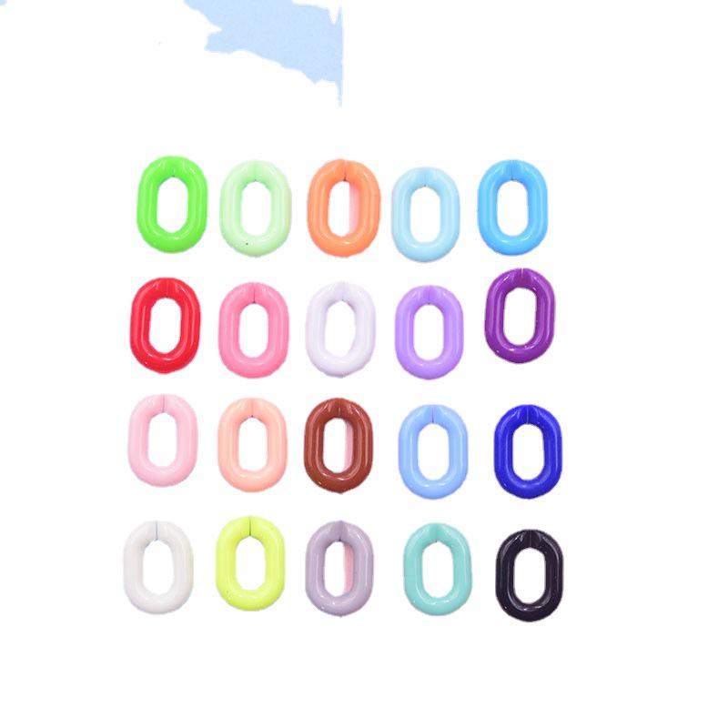 Colored U-Shaped Acrylic Buckle Chain - 20mm*14mm, Detachable for Bags, Pants, DIY Jewelry