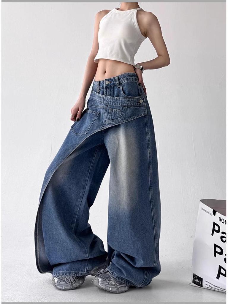 2025 Sommer Retro Farbverlauf Denim Taillenformer Damen Jeans