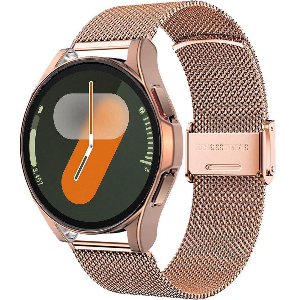 Bracelet + Case with Screen Protector for Samsung Galaxy Watch 7 40mm, Rose Gold