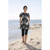 Two Piece Floral Print Set Muslim Women Modest Seaside Swimwear Short Sleeve Half Coverage Swimsuit Beachwear Burkini Large Size Swimsuit Set