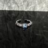 Icy Blue Diamond Open Ring: Trendy, Versatile, Personalized Korean Fashion for Women