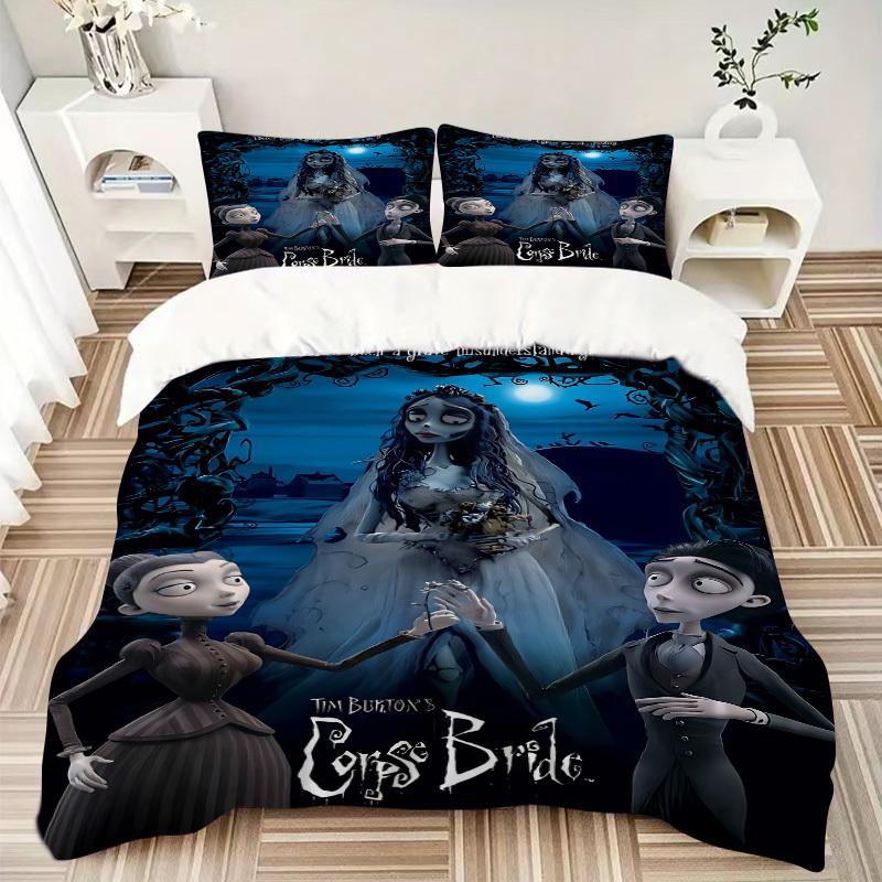 3pcs Corpse Bride Duvet Cover Set, 1 Duvet Cover + 2 Pillowcases (No Insert), High-Definition Print, Home & Dorm Set Yy251208053