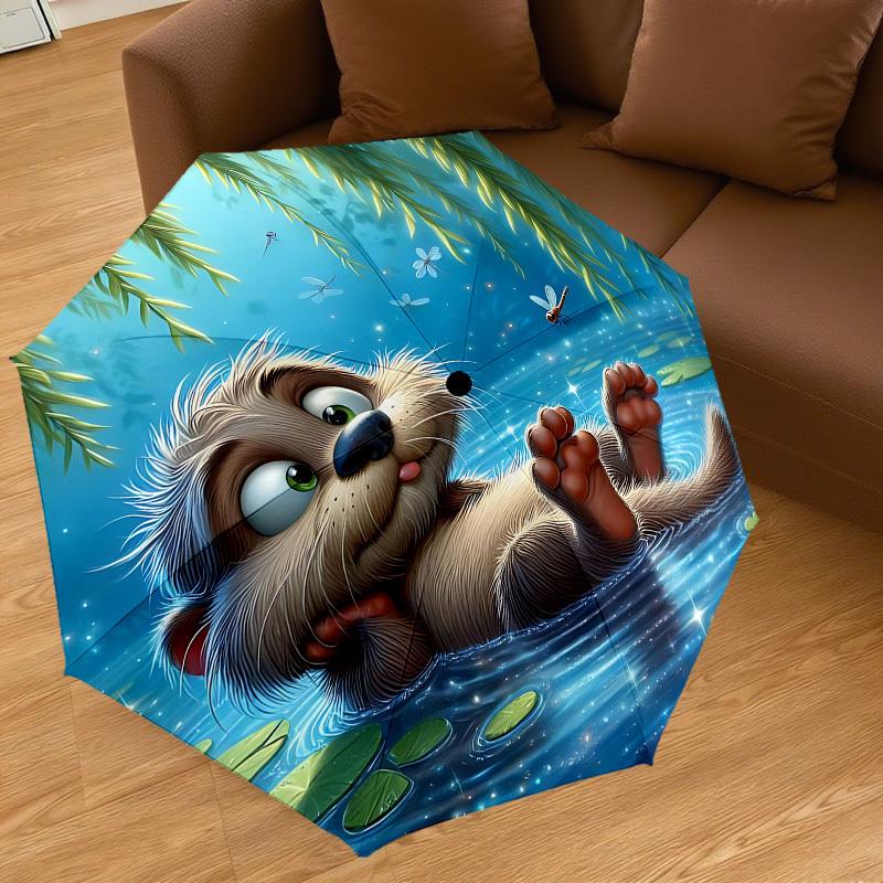 1PC otter waterUmbrella-8-Rib Reinforced, Automatic Open, Lightweight & Durable, Cute Fashion Accessory for Outdoor-P143