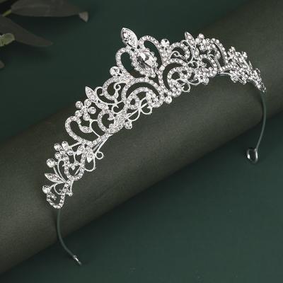 Braut Tiara koreanischen Stil süße Hochzeit Zubehör Legierung Strass Prinzessin Krone Foto Schmuck Luxus Zirkon Krone
