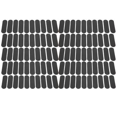 100pcs Crochet Labels 4.5x1.2cm 2 Holes PU Leather Tag Practical Embellishment DIY AccessoriesBlack