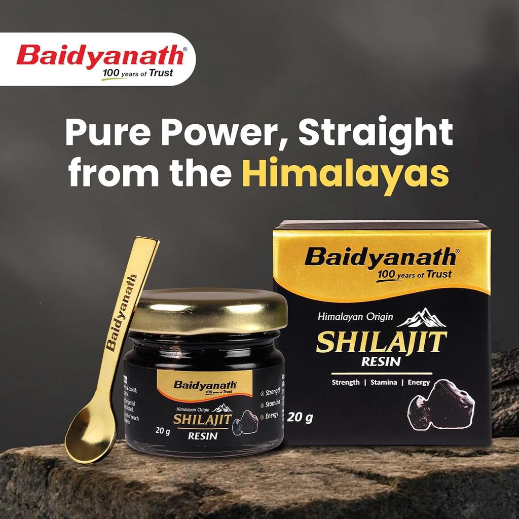 Baidyanath Himalayan Shilajit Resin 20g Natural Energy Booster for Strength, Power and Stamina