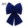 Decorative Velvet Bows for Wreaths Christmas Flocked Fabric Bow, Large Red Bow with Hanging Strap, Mall Window Displays Festive Pendant Tree, Holiday
