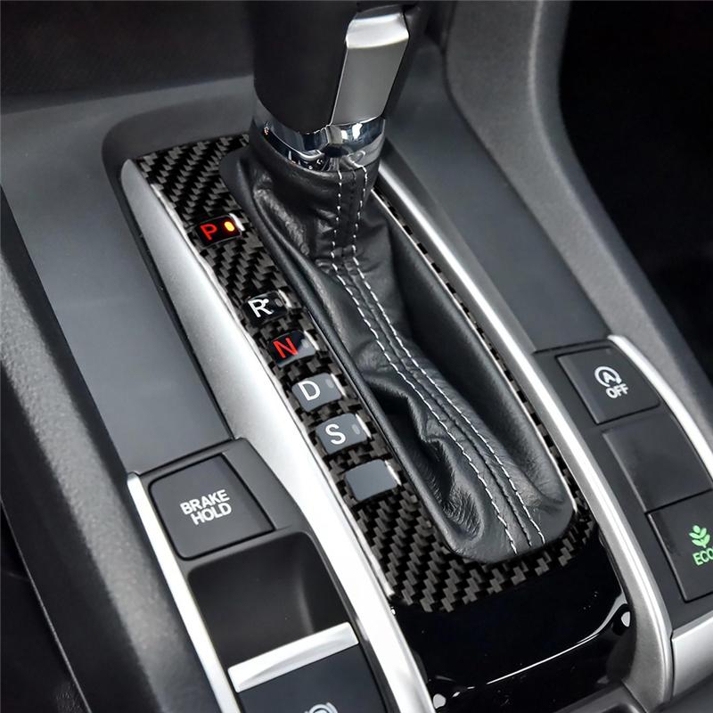 For Honda Civic 10th 2016-2019 Carbon Fiber Sticker  Car Center Console Windows Lifting Control Panel Decoration