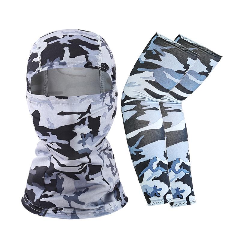 

Outdoor Sun Protection Ice Silk Sleeves & Breathable Multi-Functional Cycling Face Mask Headband 1 Pair Sleeves + 1 Chieftain Hat