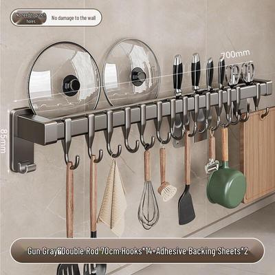 70cm No-Drill Countertop Kitchen Hook Rack
