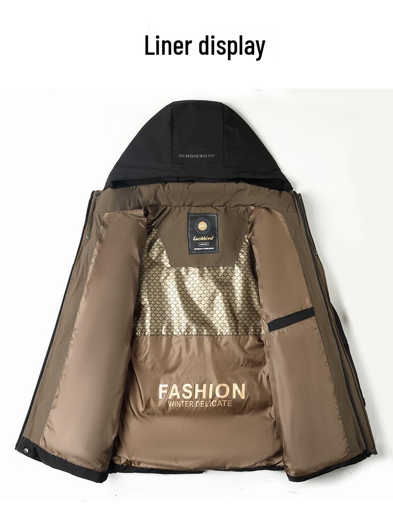 2025 Winter Men's Thickened Cotton Puffer Jacket - Business Casual Style for Youth & Middle-aged
