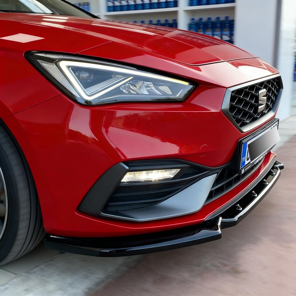 3 PCS Maxton Design Car Front Bumper Lip Splitter For Seat Leon MK4 Pre-Facelift FR CUPRA ST 5-Door 2020-2024 Tuning Bodykits