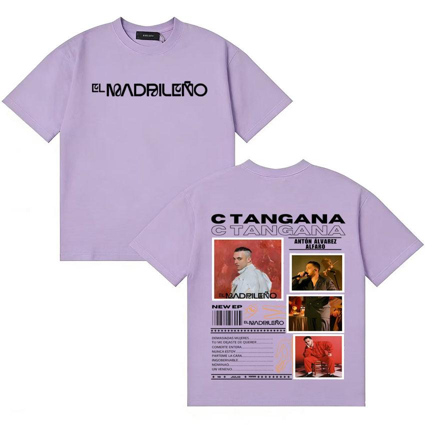 Rapper C TANGANA El Madrileno Album Tour T Shirts Unisexs Womens Gothic Cotton Short Sleeve Tshirt Oversized High Street Tshirts