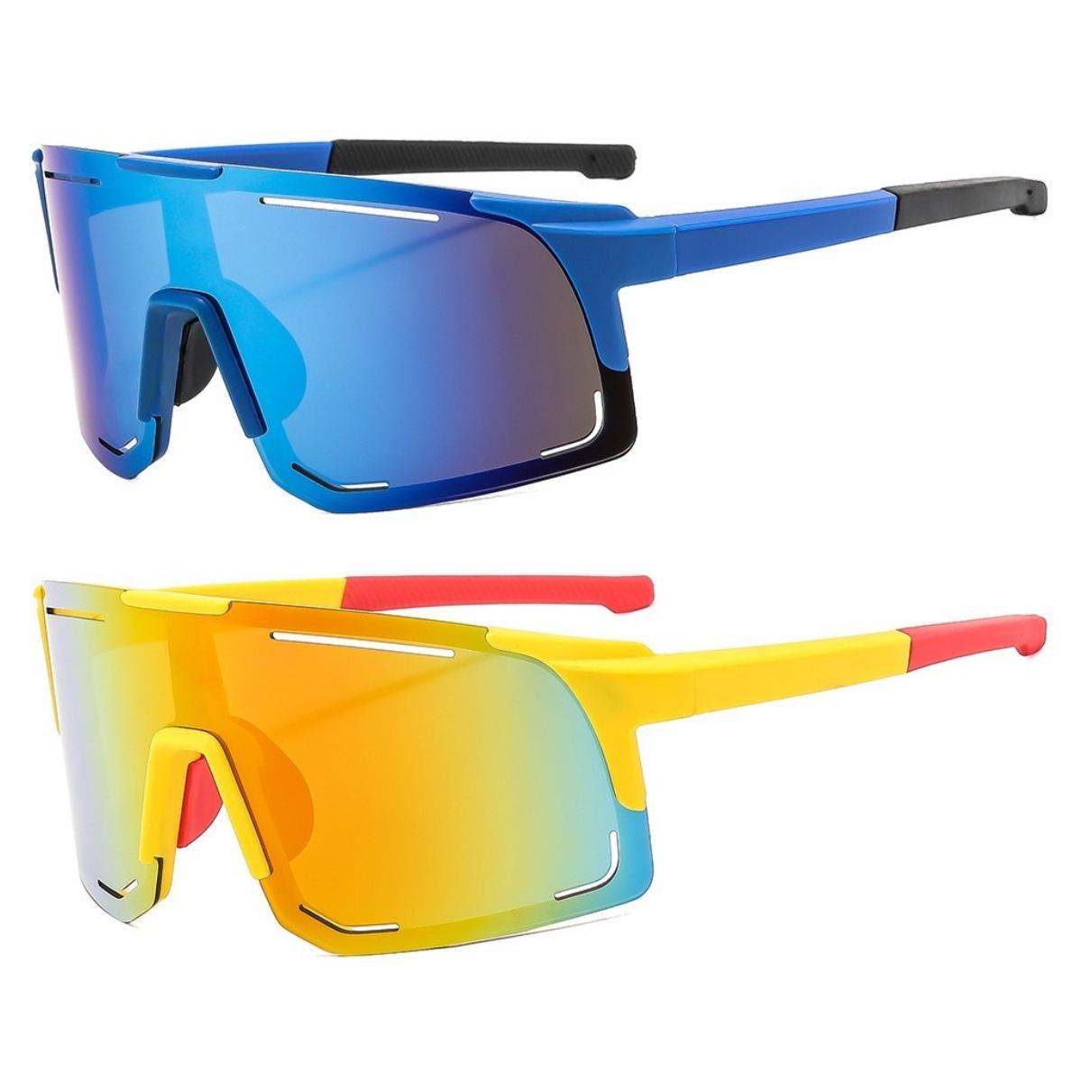 

2 шт. Черная оправа Велосипедные солнцезащитные очки Защита от УФ Вода Серебристый объектив Для активного отдыха Спорт Велосипедные очки