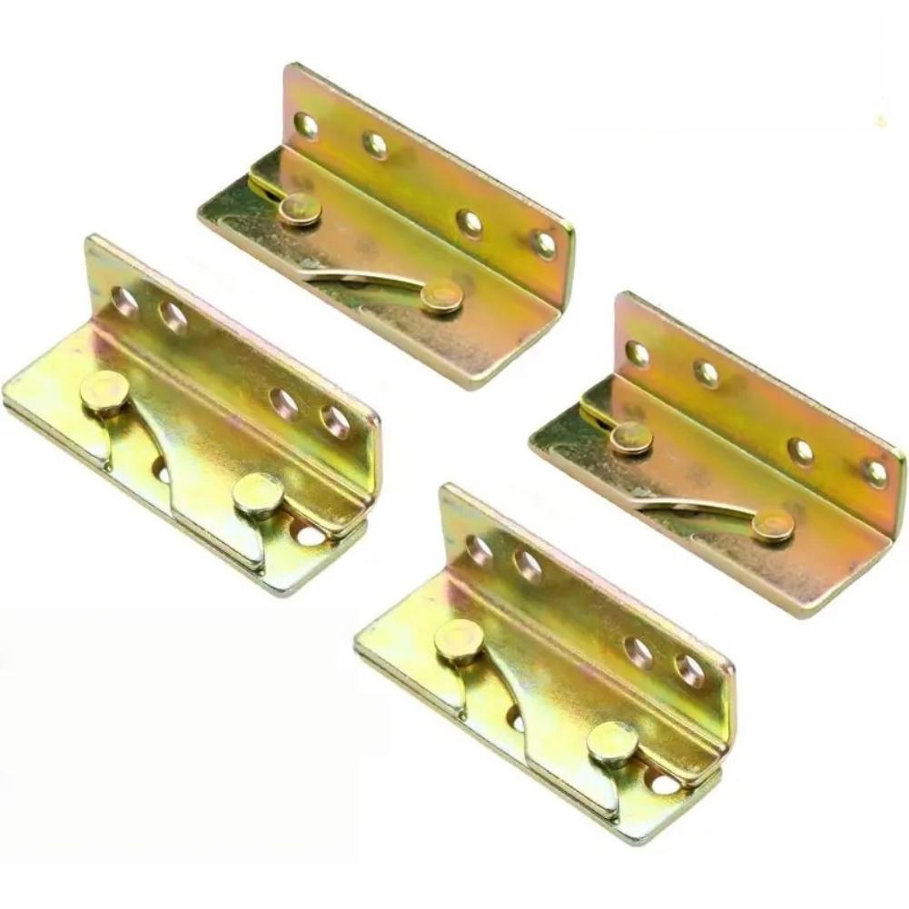 Furniture Hinge Bed Frame Bracket Furniture Assembly Galvanized Steel Construction No-slot Installation For Wooden Furniture