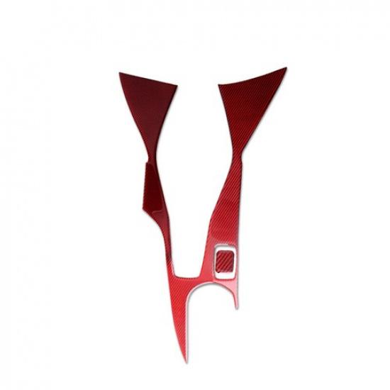 Red Carbon Fiber Car Central Gear Shift Panel Sticker For Chevrolet Camaro 16-19