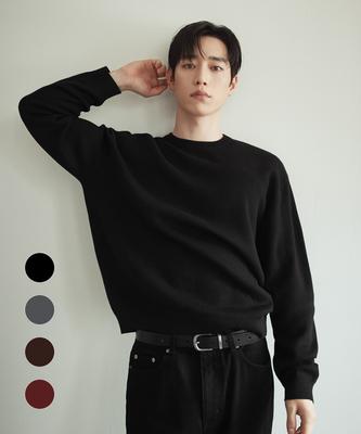 DRAW FIT Soft Wool Crop Round Knit [4 Colors]