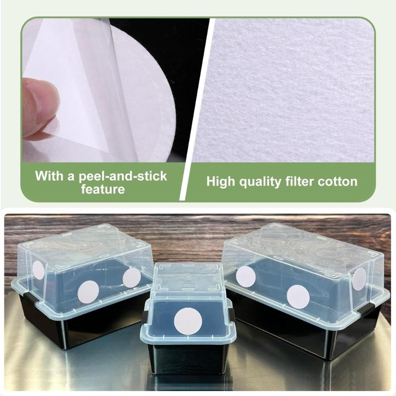Reusable 24PCS Mushroom Growing Filter Pads 2mm Thick Cotton Materials Monotub Substrate Mycelium Airflow Optimization