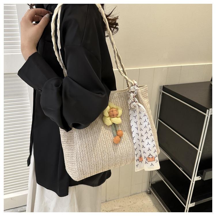 Summer Rattan Woven Tote Bag Large Capacity Casual Handbag for Women 2026 New Fashion CLE