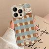 Grid Pattern Puppy Clear Phone Case For iPhone 16 Pro Max 15 14 13 12 11 Pro Max 14 15 Plus Shockproof Transparent Soft Cover