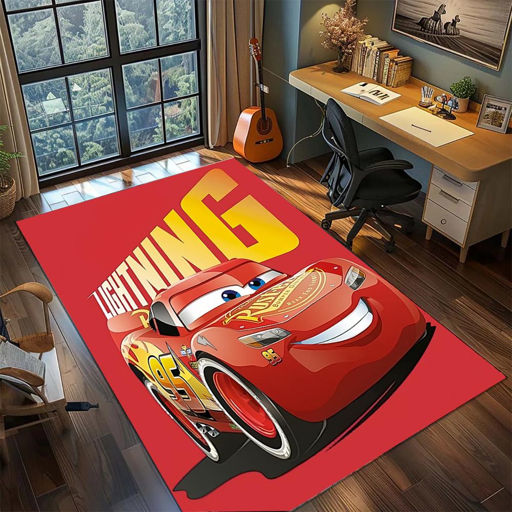 Movie Piston Cup Lightning McQueen Track Rug Carpet Large Area Rug Non Slip Washable Floor Mat Gamer Room Bedroom Home Decor