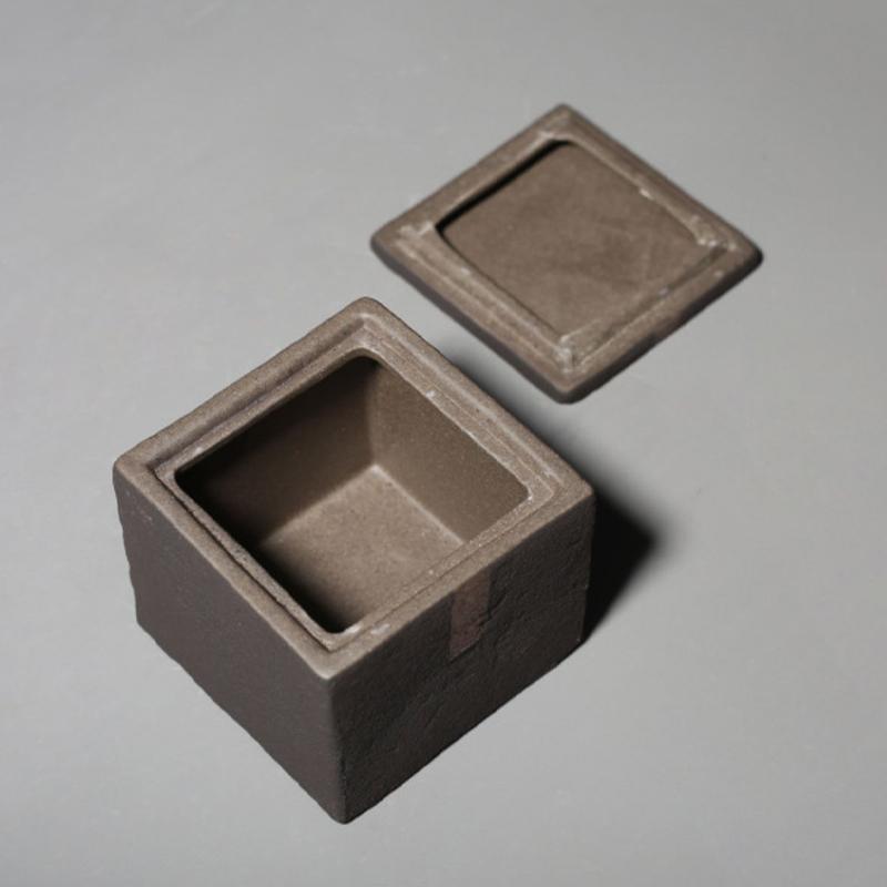 Chinese Retro Tea Pot Ceramic Storage Tea Jar Retro Coarse Pottery Hand Scrub Decor Container Coffee Table Tabletop Tea Caddy