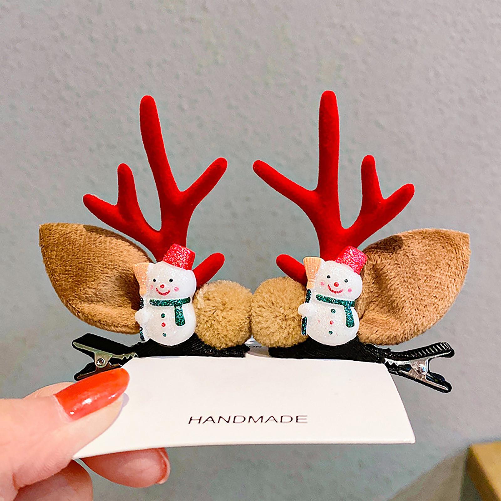 

Рождественская заколка для волос с рогами, головной убор, милые аксессуары для волос One size красный