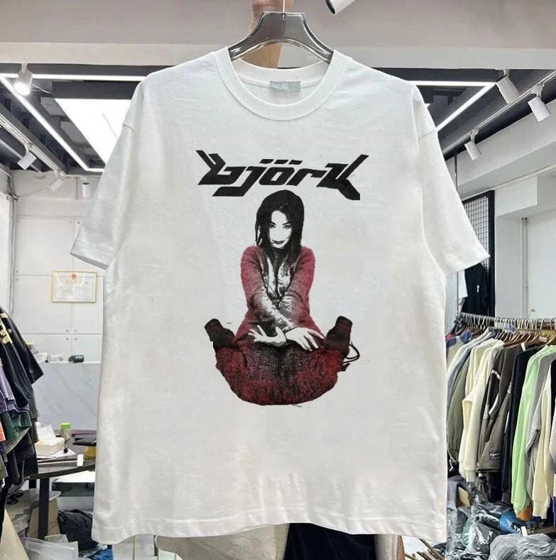 BJORK Album Music Shirt Graphic White Short Sleeve Unisex Shirt S5XL KH16579 Unisex T-Shirt XXXL