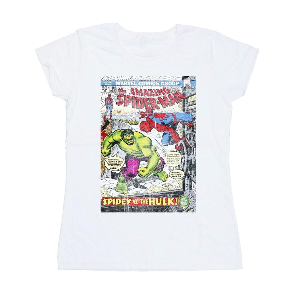 Marvel Womens/Ladies Spider-Man VS Hulk Cover Cotton T-Shirt