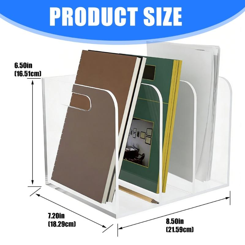 Sturdy MultiPurpose Shelf Book Rack for Magazines Folders Compartment And Office Essential Keep Desk Well Organized