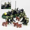 J085G Army Green Assault Boat Building Block Toy Accessories Equipment Box Children Assemble Small Particles