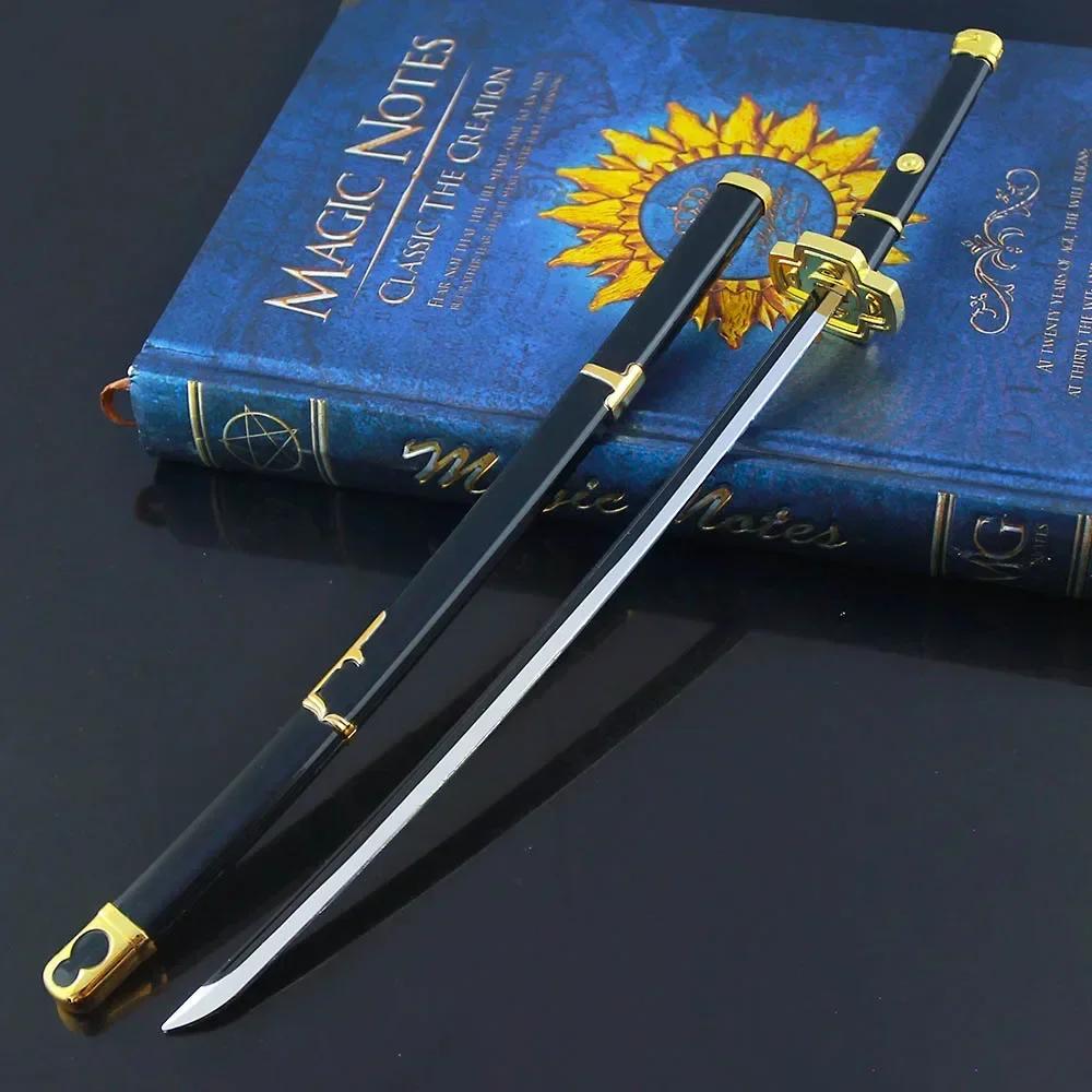 25cm Roronoa Zoro Katana Anime Metal Iron Zoro Sword Ninja Knife Blade Real Size Japanese Katana Samurai Steel Sabre Toy Gift