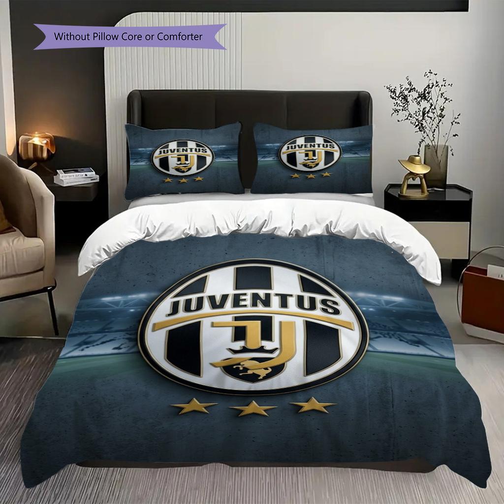 Emblema del Football Club Juventus Set da tre pezzi (1 * copripiumino + 2 * federa, senza nucleo) Copripiumino e federa Morbido e confortevole