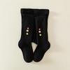 2025 Kids' Spring/Autumn Cotton Leggings - Cute Solid Color Embroidered Tights for Girls