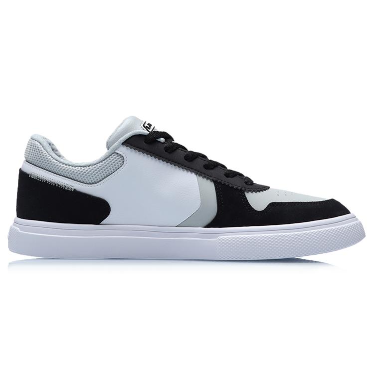 LiNing Abrasion Resistant Breathable Low Top Skateboard Shoes Men's Black Gray White